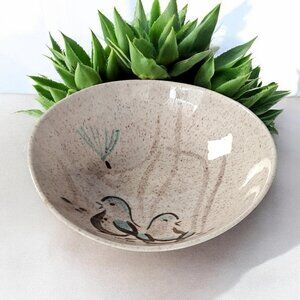 Red Wing Pottery Bob White 6 1/2" Oval (Cereal - Salad) Bowl Quail Birds USA